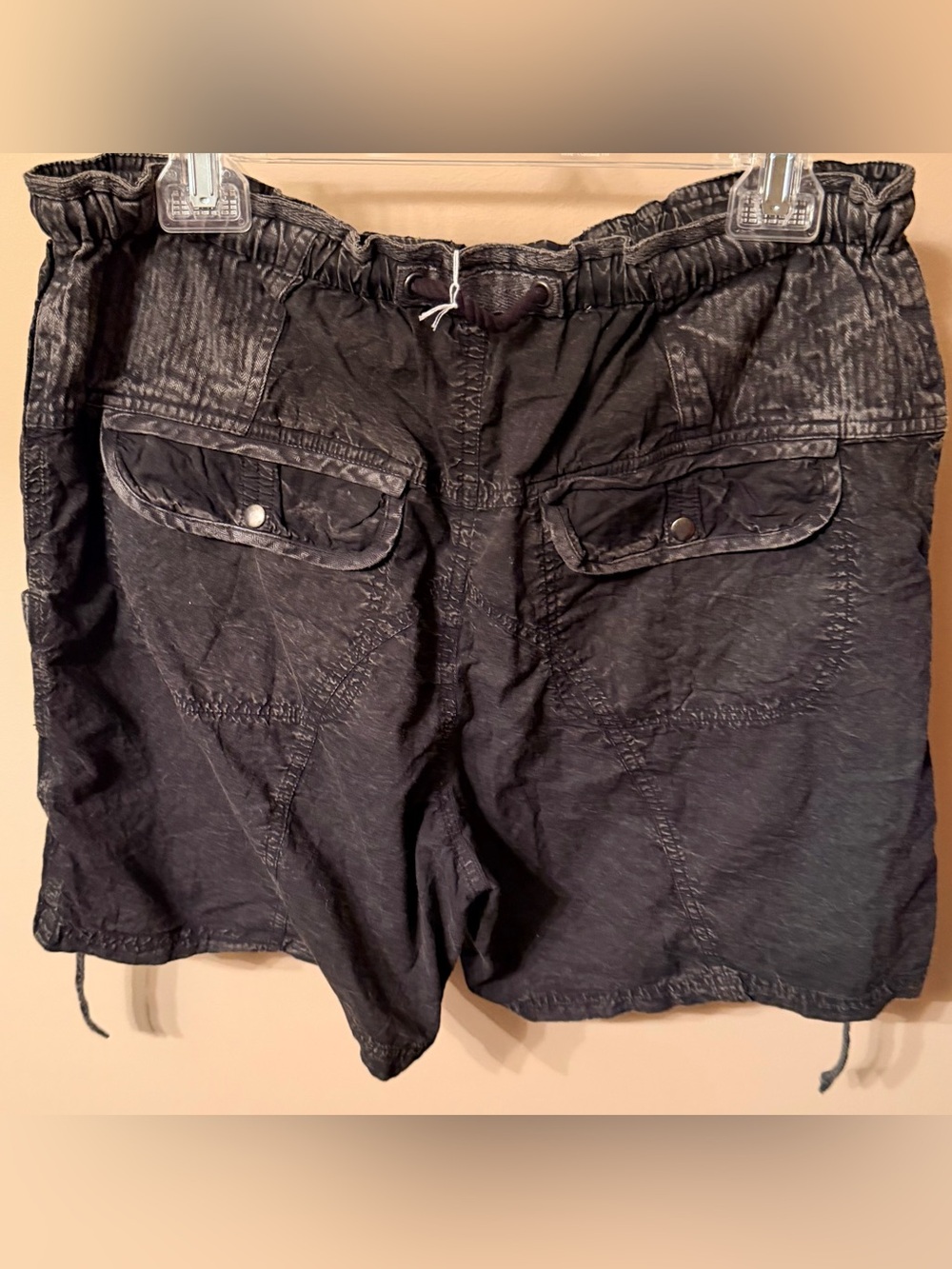 Free People Black Cargo Drawstring Shorts - Picture 3 of 3